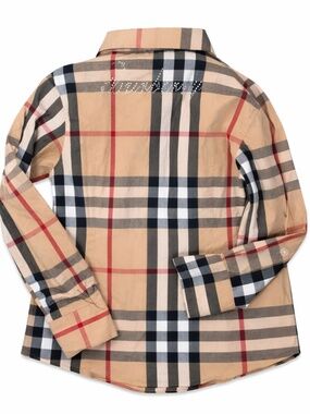 🔥Rare ✨ Burberry Rhinestone Logo Button Down Shirt 3T NWOT